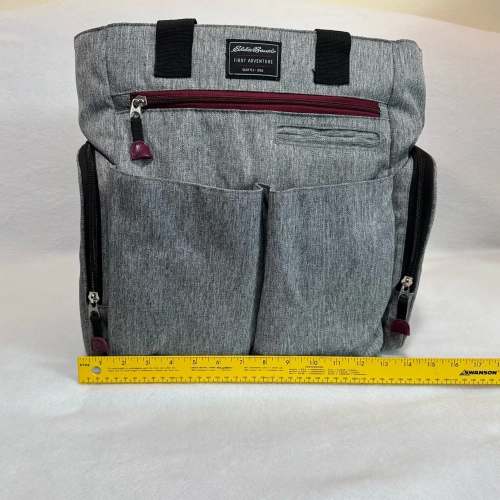 Eddie Bauer First Adventure Diaper Bag Tote Baby Gray